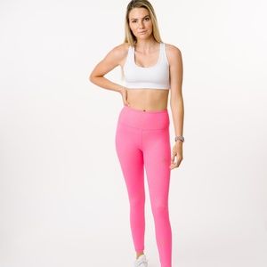 Zyia Hot Pink Stay Gold Light n Tight Hi Rise 7/8